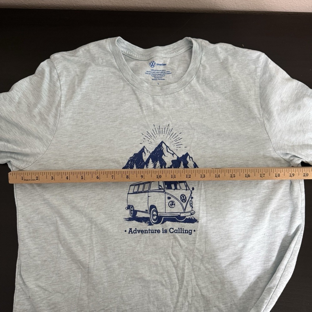 Volkswagen Van Bus T-Shirt Adult Large Cotton/Poly Adventure Is Calling Mountain - Picture 5 of 6